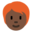 person, dark skin tone, red hair